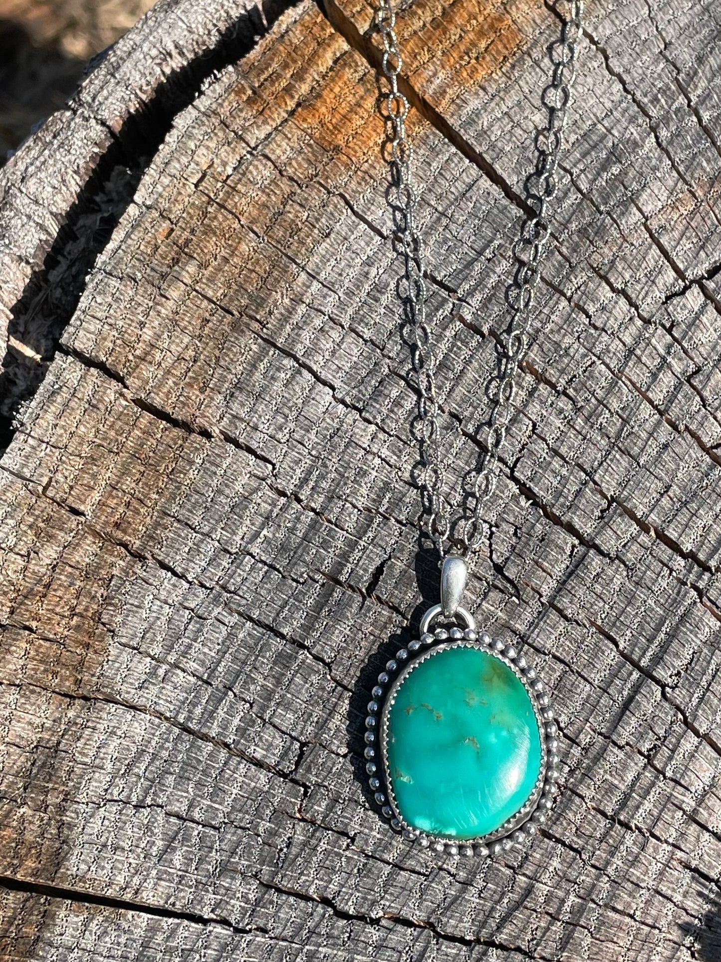 Turquoise pendant on 18 inch chain
