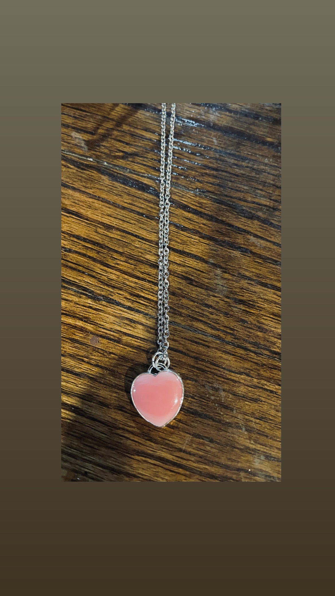 Pink Conch heart shaped pendant
