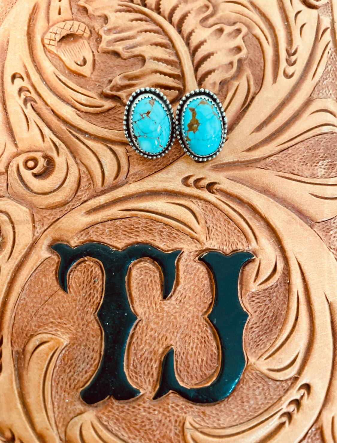 Kingman #8 Turquoise Stud Earrings