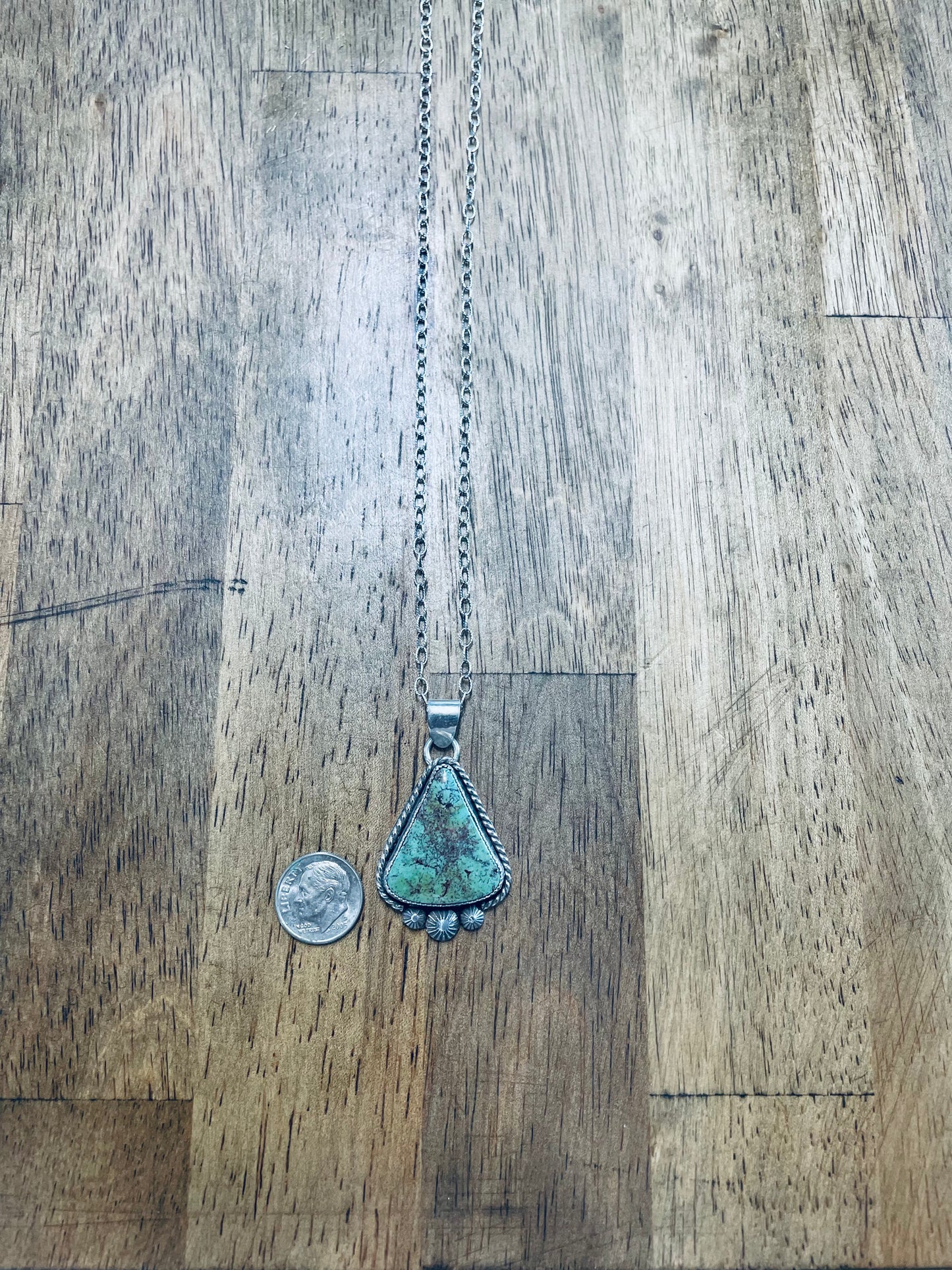 Royston pendant on 18 inch Sterling silver chain