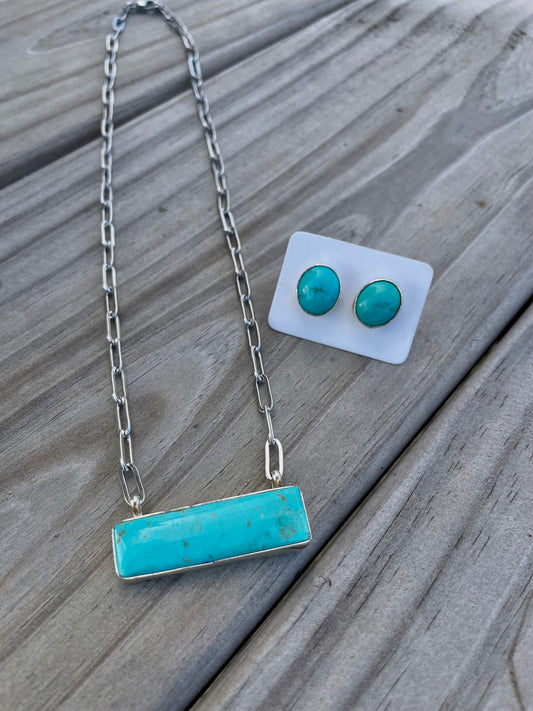 Sonoran bar necklace with matching studs