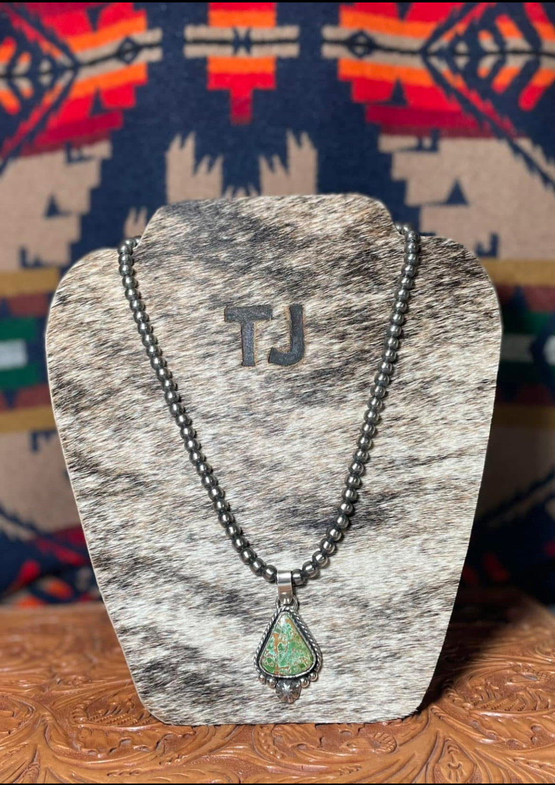 Royston pendant on 6mm Navajo pearls