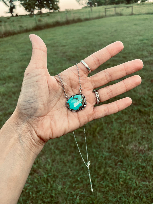 Sonoran Turquoise pendant with BB’s on 18 inch chain (Deal of the week)