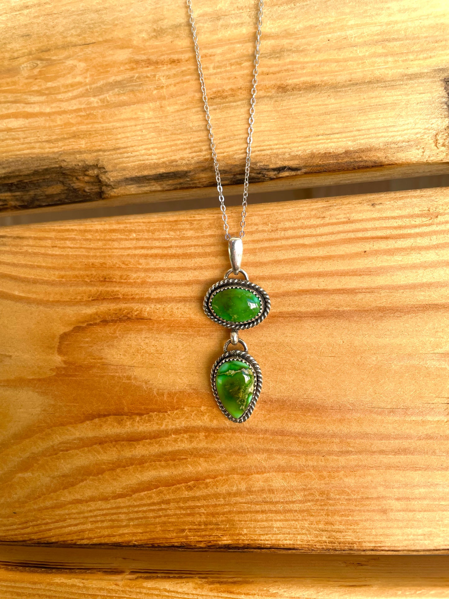 2 stone drop pendant