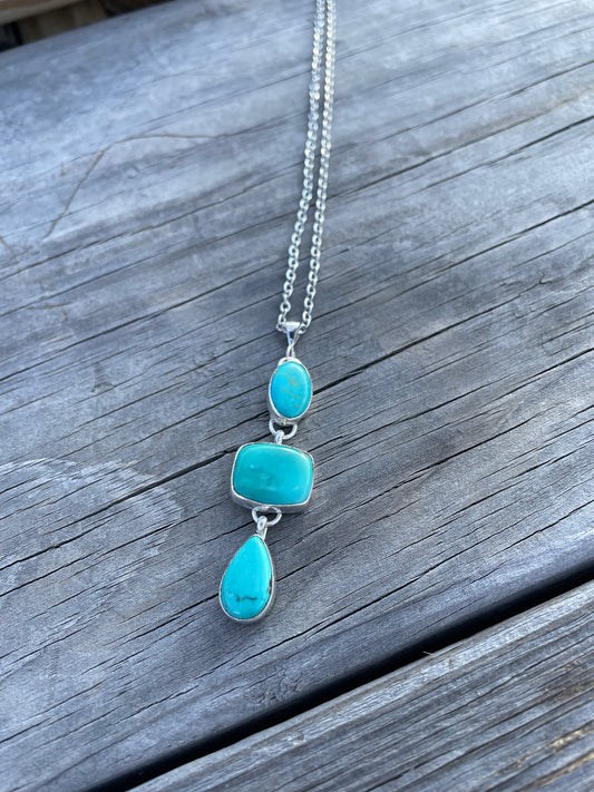 3 Stone drop necklace